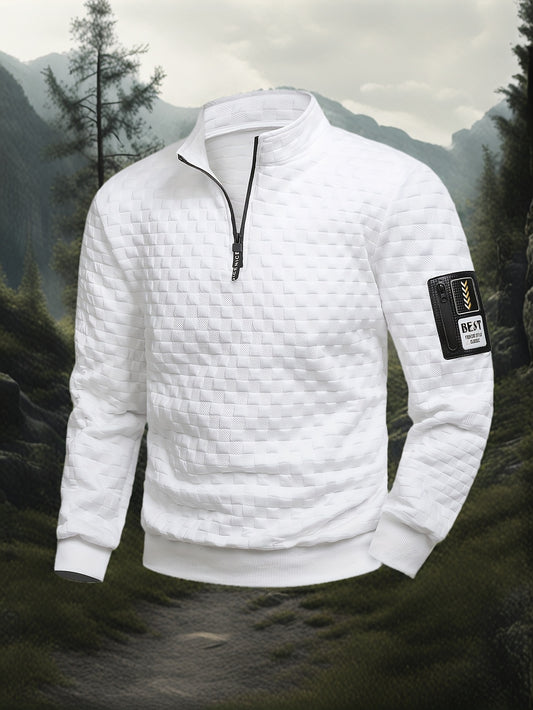 Mens Casual Long Sleeve Loose Fit Round Neck Breathable Knit Sweatshirt