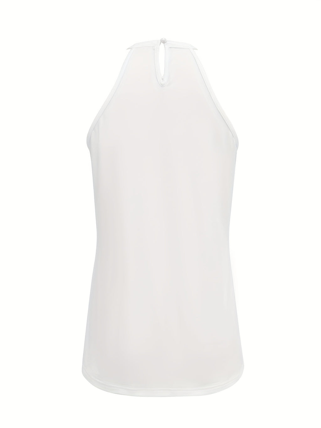 Womens Elegant Lace Trim Hollow-Out Solid Colour Round Neck Sleeveless Top