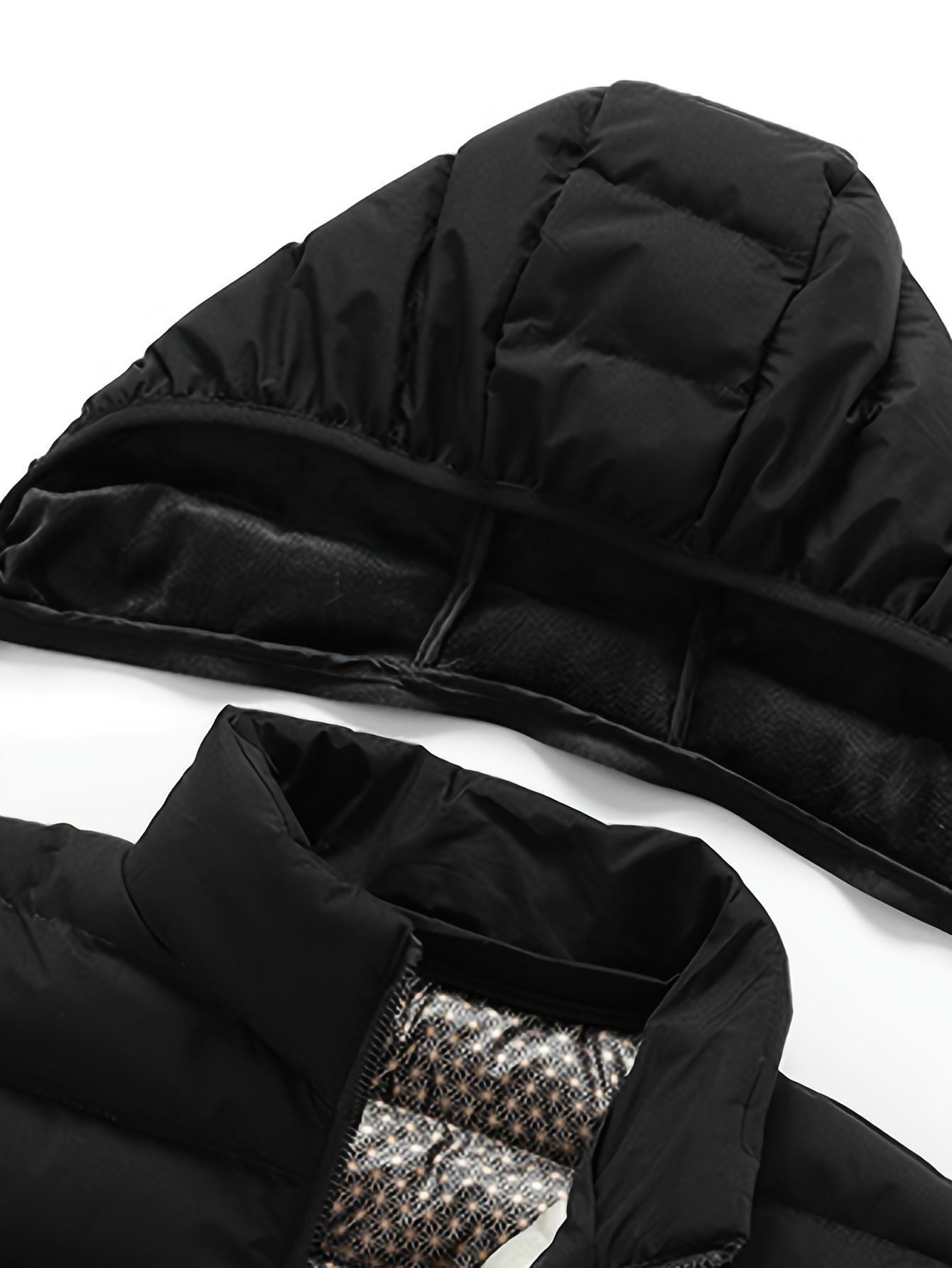 Mens Casual Colour Block Zip-Up Long Sleeve Puffer Jacket