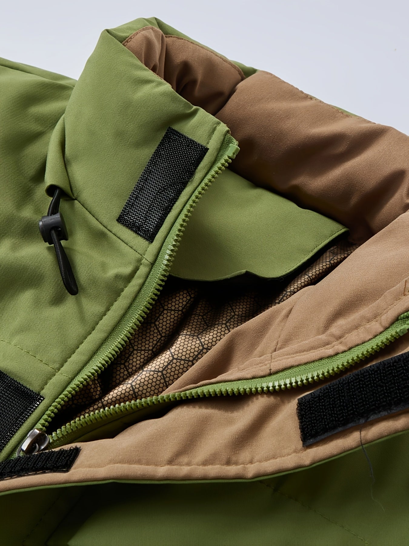 Mens Heavy-Duty Full-Zip Closure Stand Collar Windproof Loose-Fit Puffer Jacket