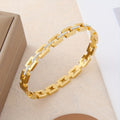 Womens 18K Gold Plated Elegant Rhinestone Studded Infinity Bangle Bracelet