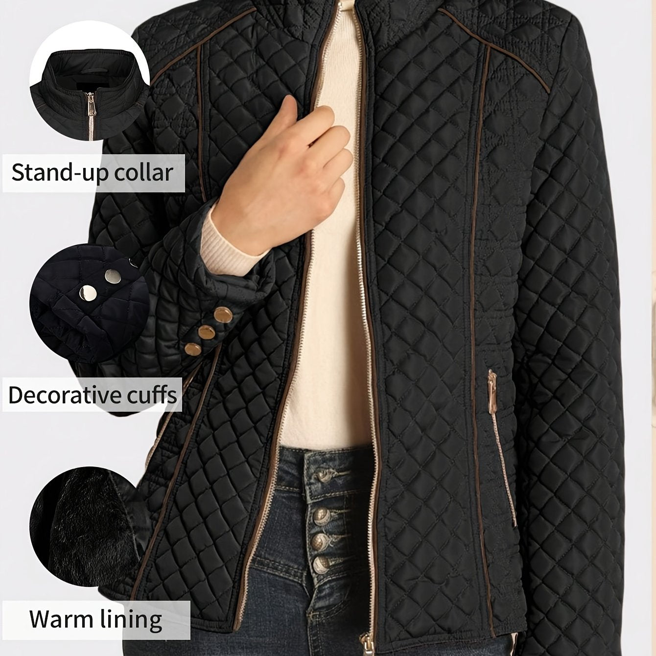 Womens Casual Warm Lightweight Jacket