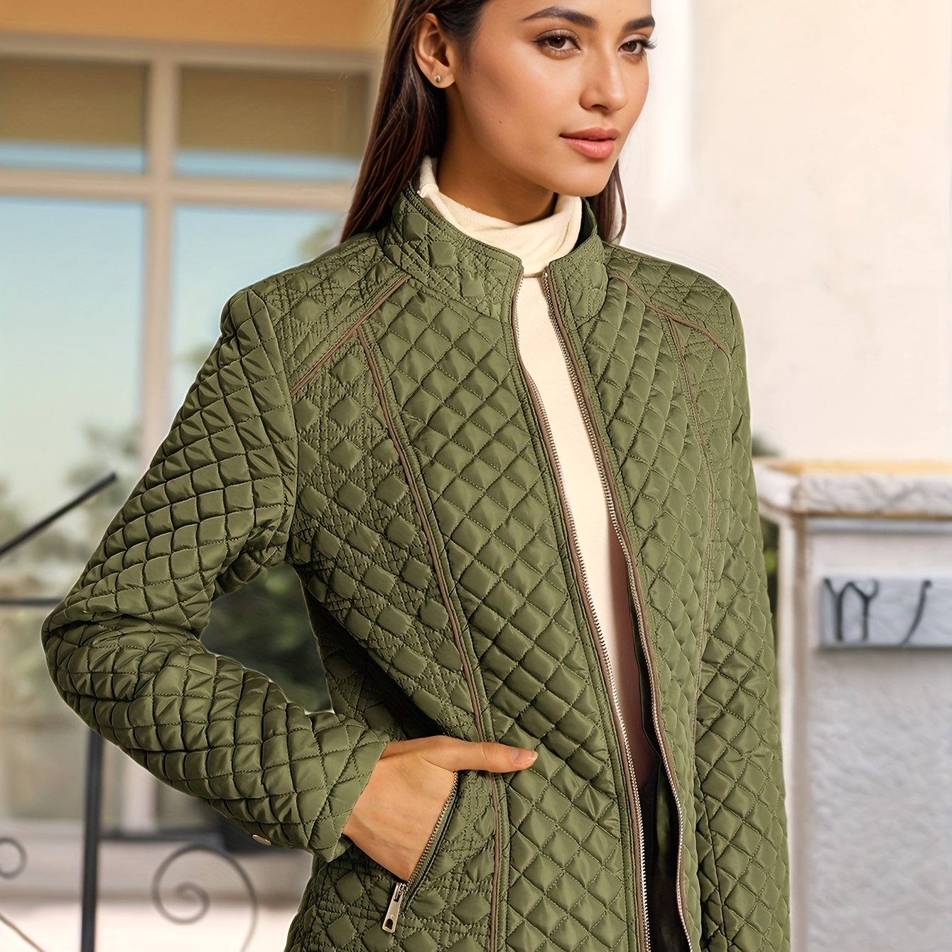 Womens Casual Warm Lightweight Jacket