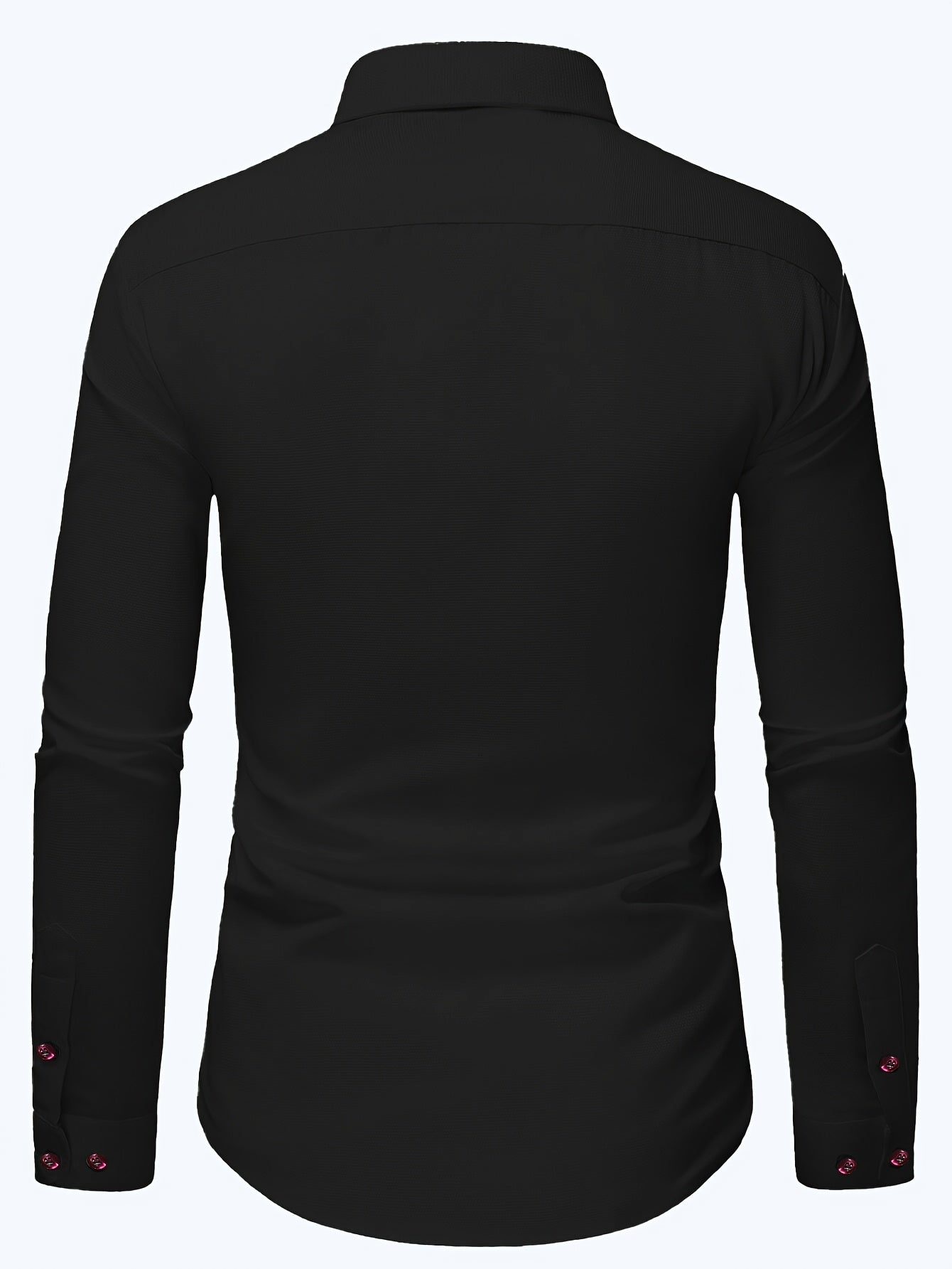 Mens Classic Formal Wrinkle-Resistant Business Long-Sleeve Button-Up Shirt