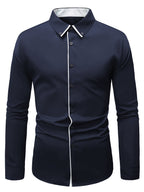 Mens Classic Formal Wrinkle-Resistant Business Long-Sleeve Button-Up Shirt