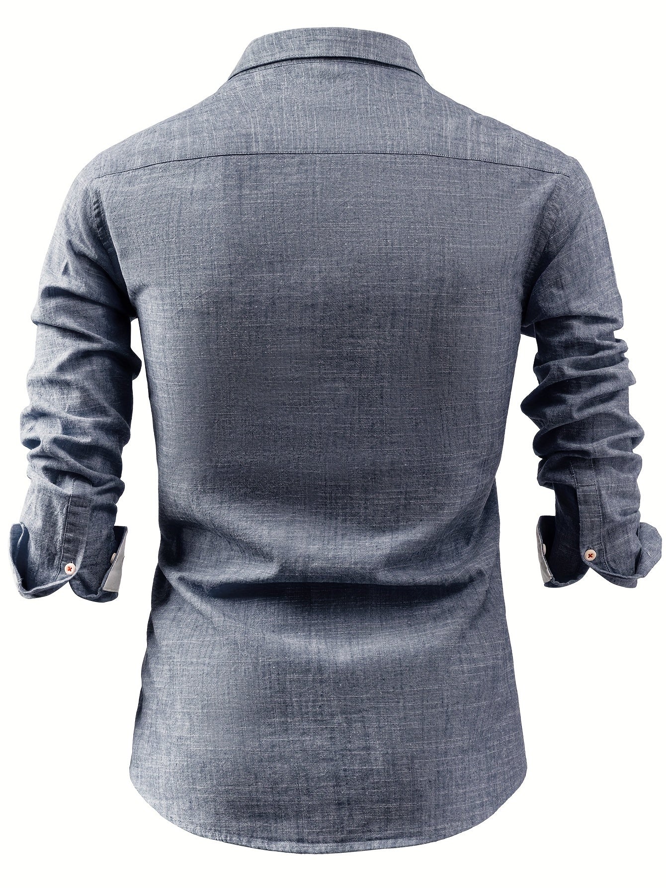 Mens Casual Button-Front Long Sleeve Classic Shirt