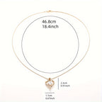 Womens 18K Gold Plated Elegant Heart Pendant Necklace