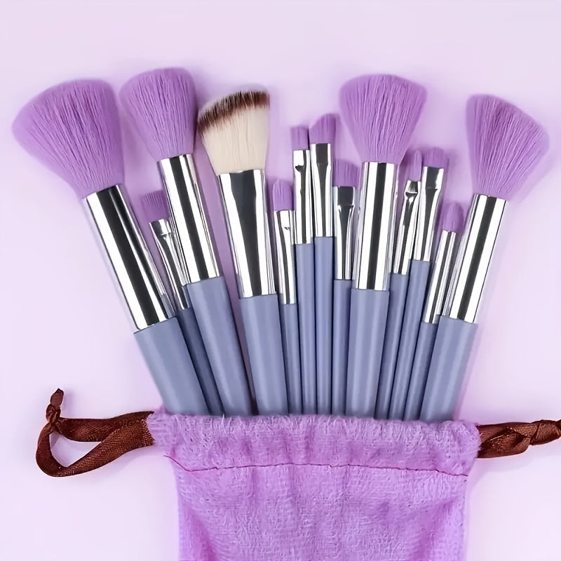 Luxury 13pcs Makeup Brush Set Soft Synthetic Bristles With Travel Bag