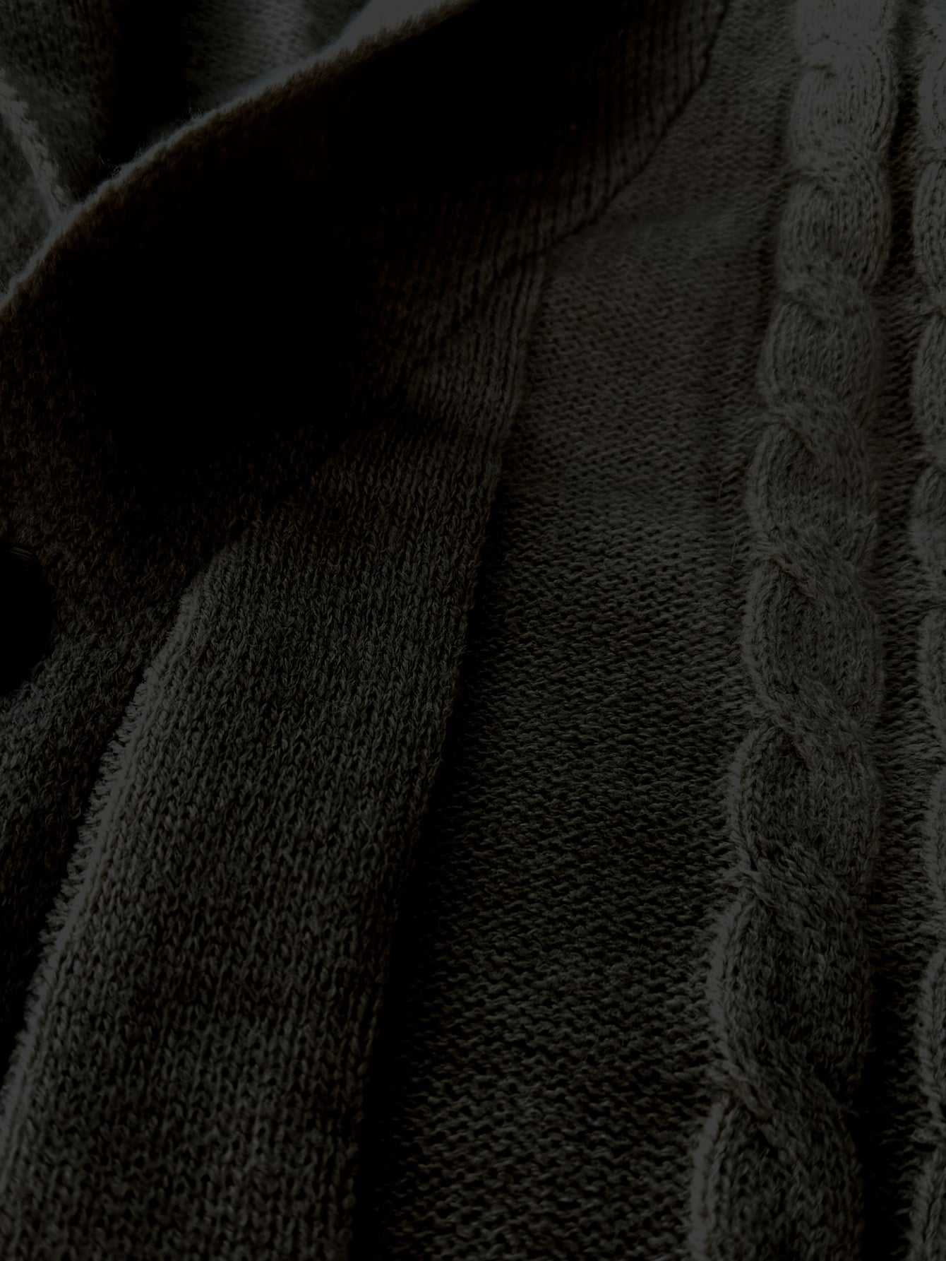 Mens Casual Thick Long Sleeve Cable Knit Buttoned Cardigan