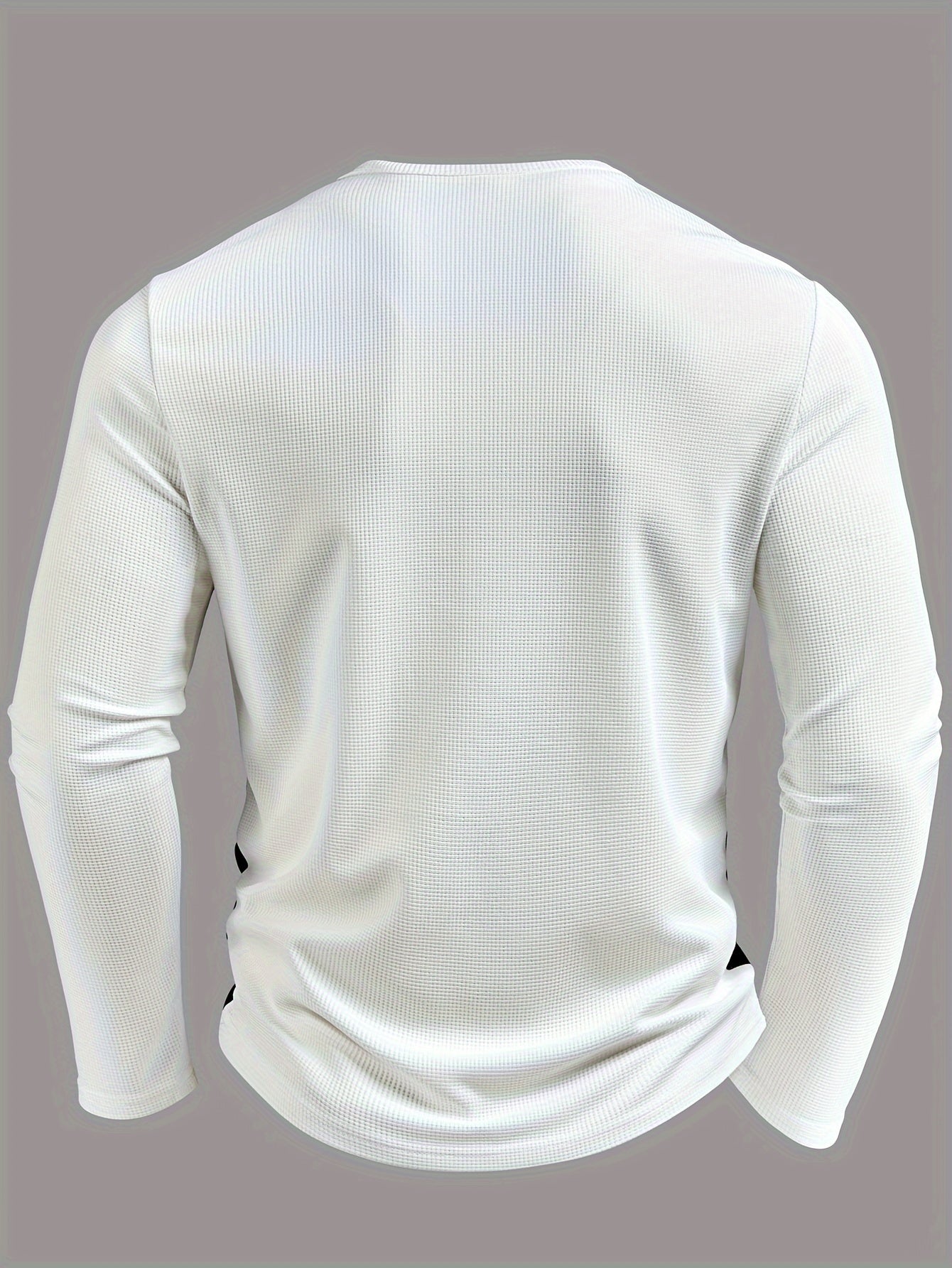 Mens Casual Long Sleeve Contrast Colour Waffle Knit Top