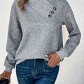 Womens Casual Elegant Asymmetrical Neck Solid Colour Knitted Sweater