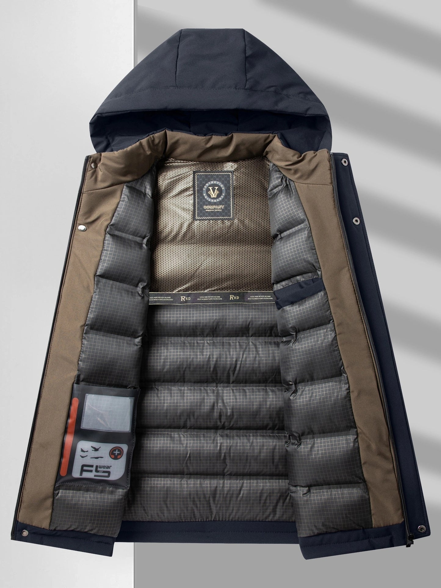 Mens Heavy-Duty Hooded Full-Zip Closure Thick Winter Jacket