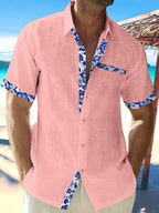 Mens Casual Classic Button-Up Breathable Regular Fit Short Sleeve Shirt