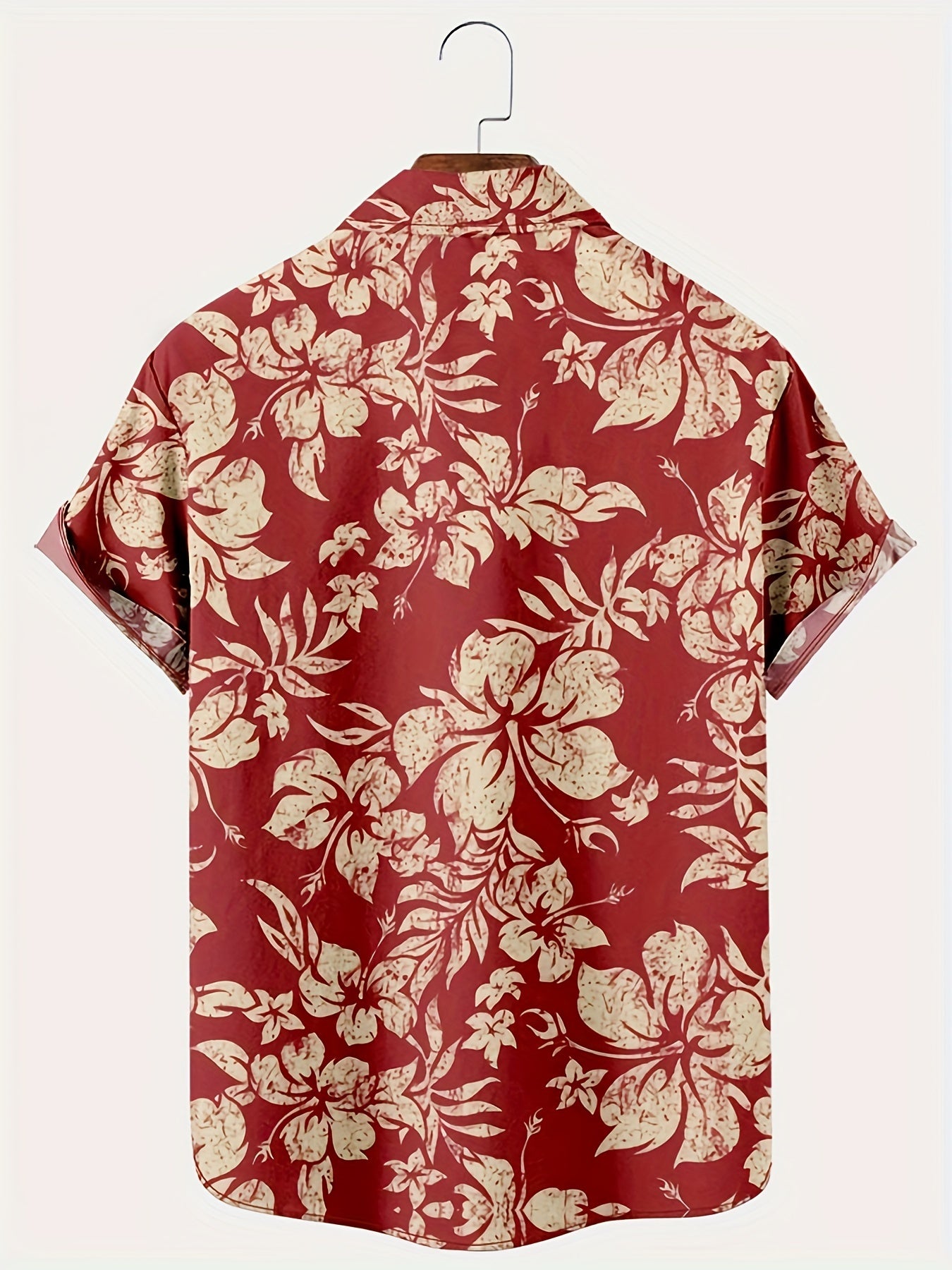 Mens Casual Lightweight Breathable Lapel Hawaiian Tropical Floral Print  Shirt