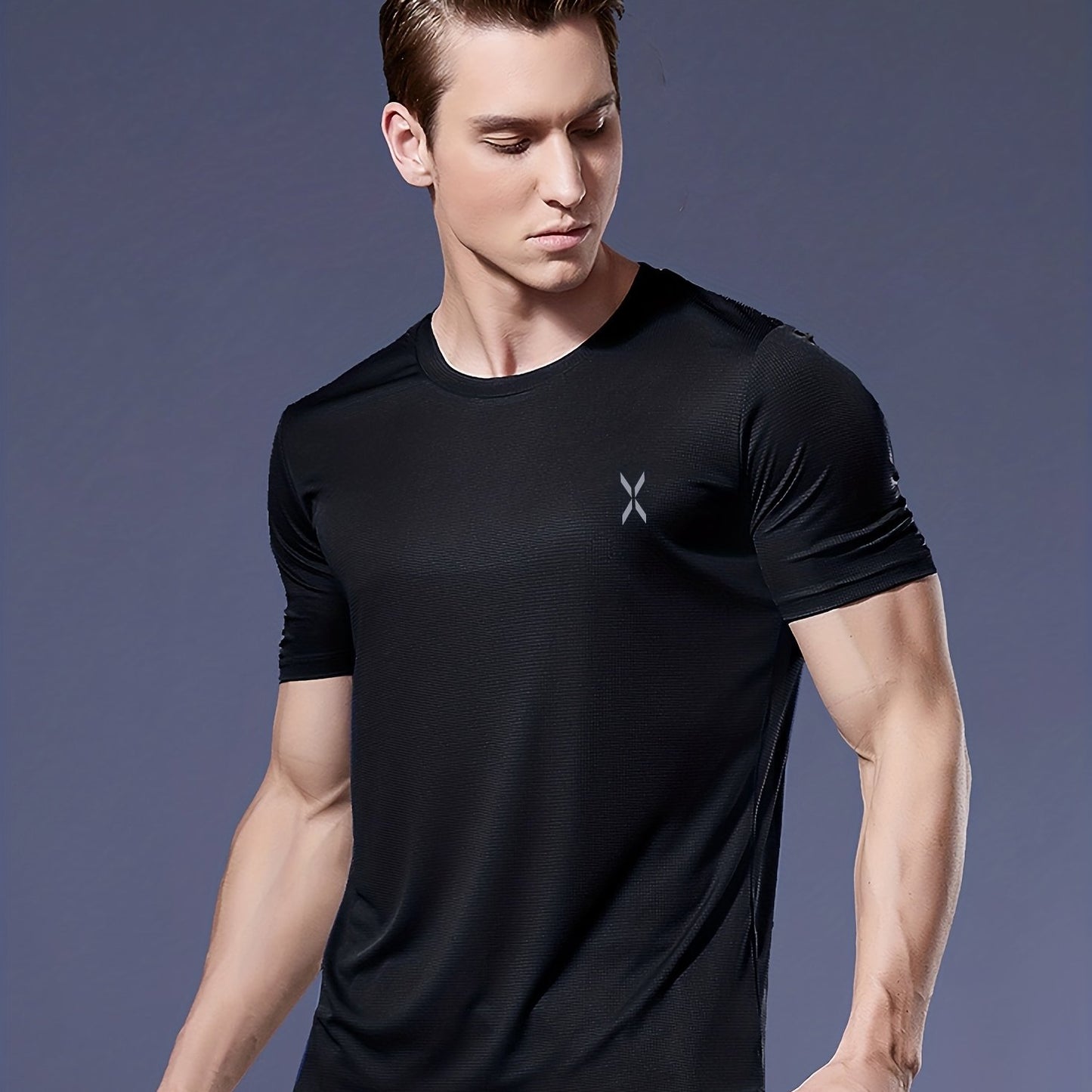 Mens Breathable Activewear Quick-Dry Ultra-Thin Lightweight Crew Neck Tshirt