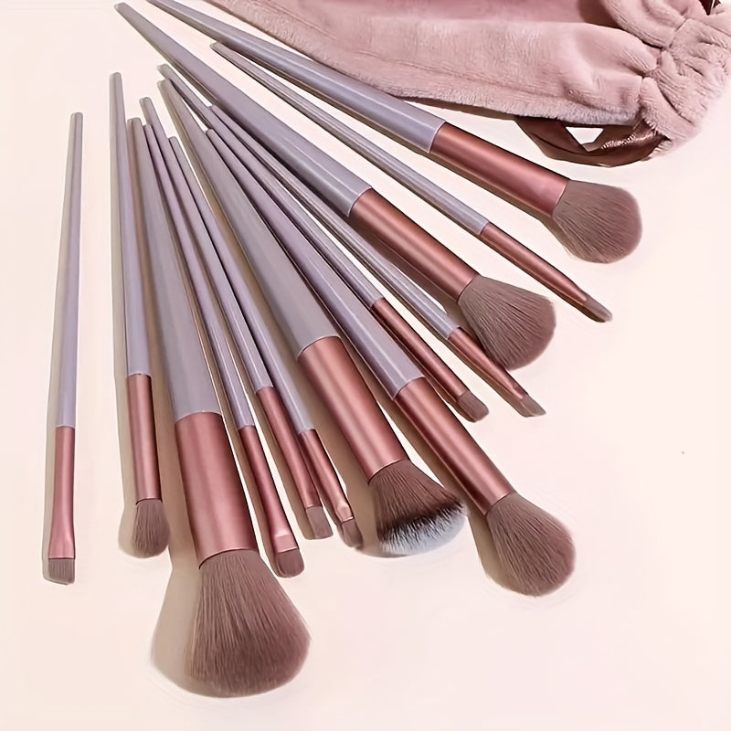 Luxury 13pcs Makeup Brush Set Soft Synthetic Bristles With Travel Bag