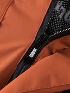Mens Fleece-Lined Multiple Pockets Detachable Hood Outdoor Winter Jacket