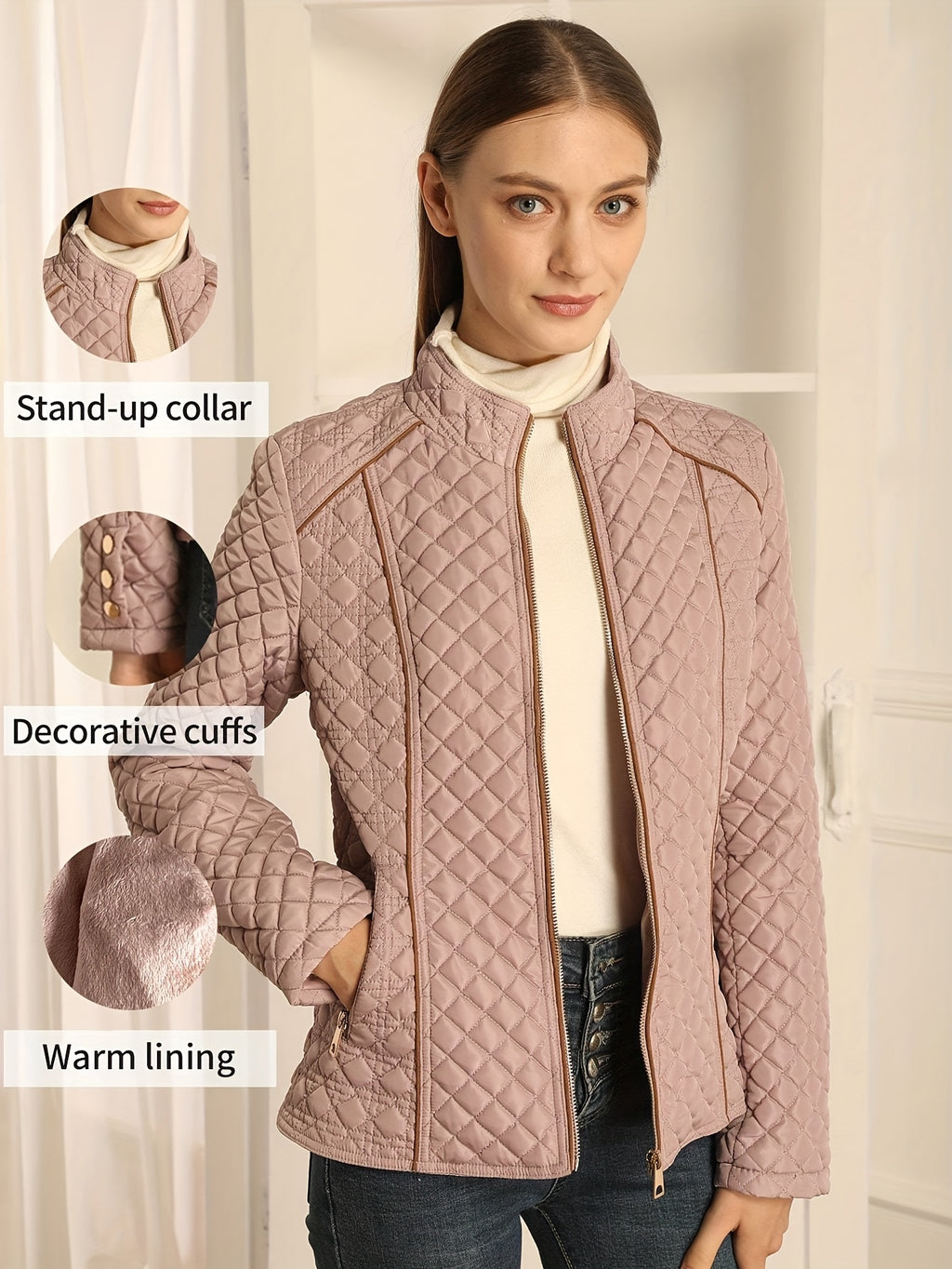 Womens Casual Warm Lightweight Jacket