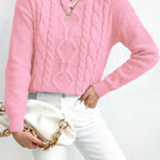 Womens Casual Chunky Drop Shoulder High Elasticity Round Neck Pullover Jumper
