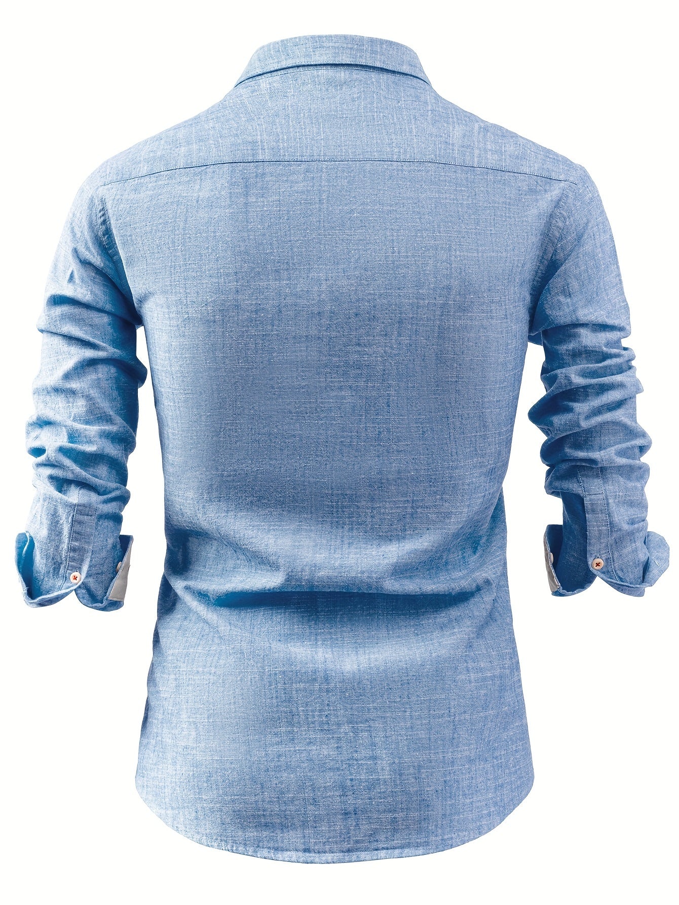 Mens Casual Button-Front Long Sleeve Classic Shirt