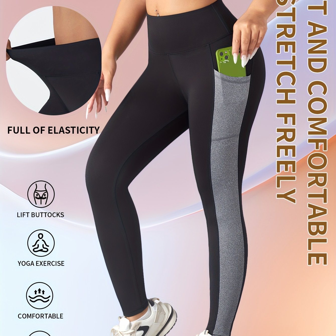 Womens Activewear Breathable High Waist Yoga Leggings