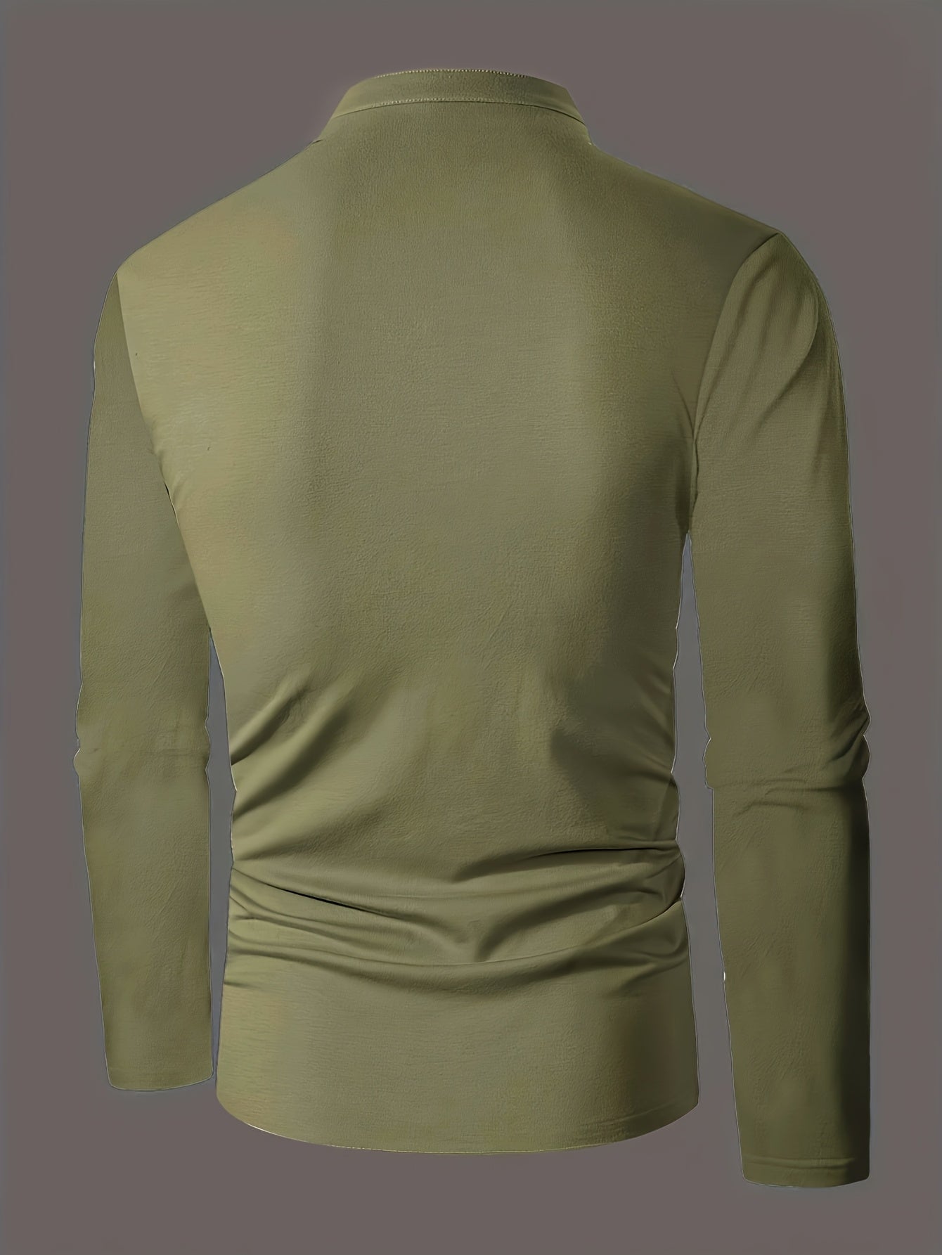 Mens Casual Solid Colour Contrast Stitching Casual Round Neck Long Sleeve Top