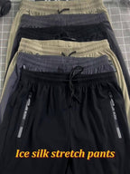 Mens Breathable Stretch Athletic Jogger Pants With Zipper Pockets
