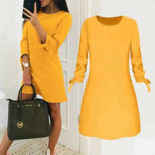 Womens Elegant Summer Solid Colour Dress