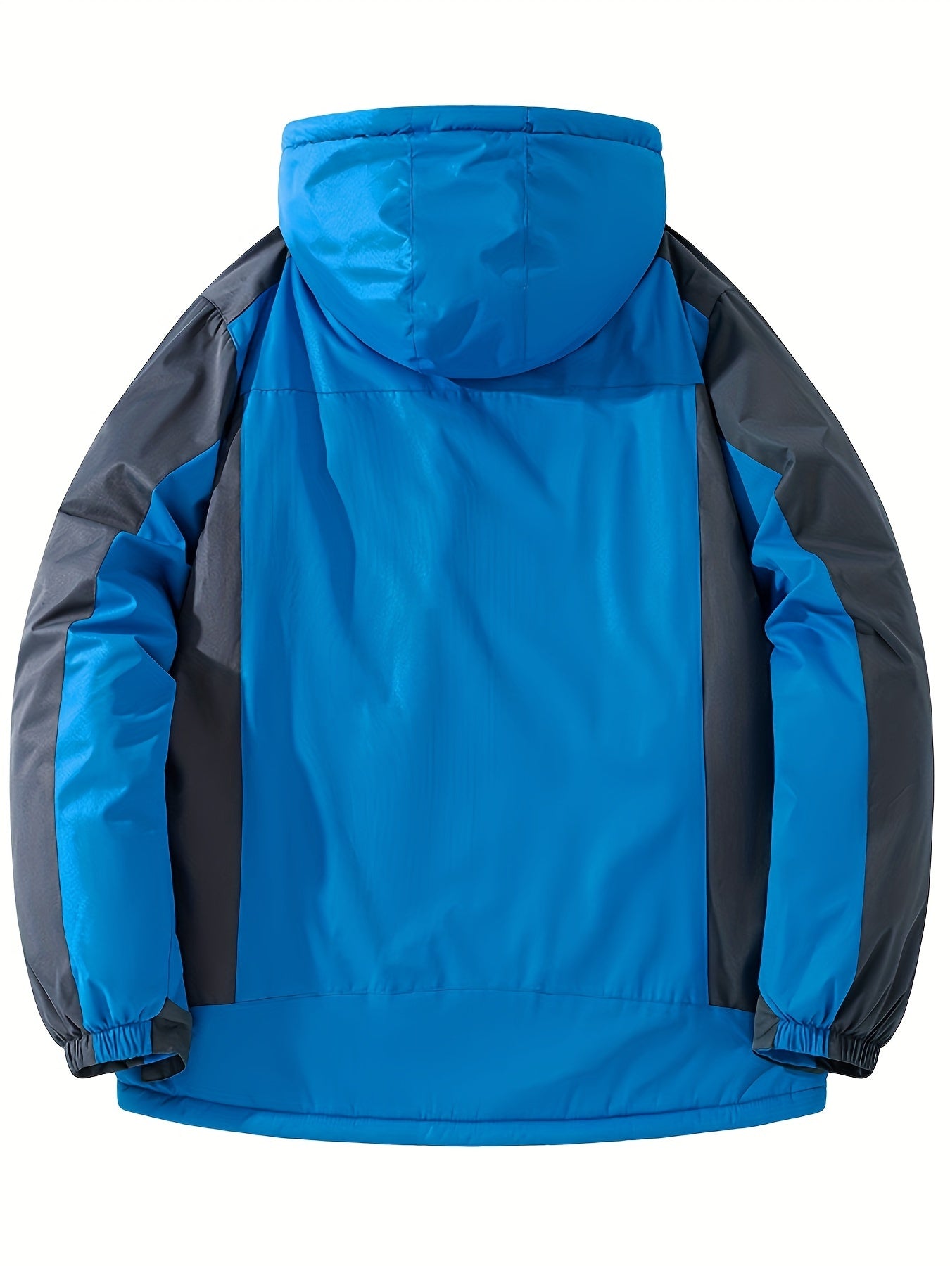 Mens Warm Fleece-Lined Windproof Hooded Front Zip Winter Jacket