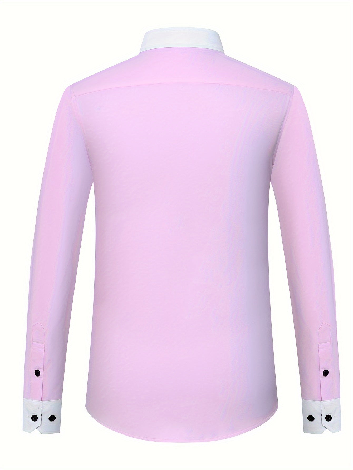 Mens Double-Layer Collar Long Sleeve Casual & Formal Style Contrast Shirt