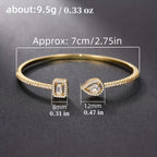 Womens Elegant Cubic Zirconia Geometric Cuff Bracelet
