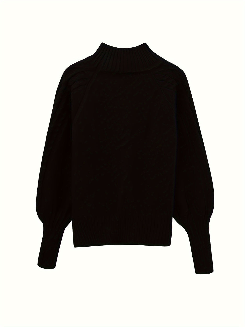 Womens Casual Knitted Long Sleeves High Collar Pullover Jumper