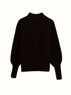 Womens Casual Knitted Long Sleeves High Collar Pullover Jumper