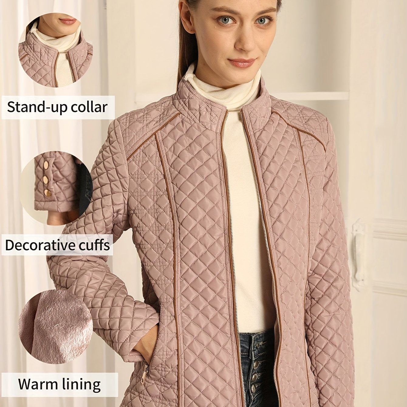 Womens Casual Warm Lightweight Jacket