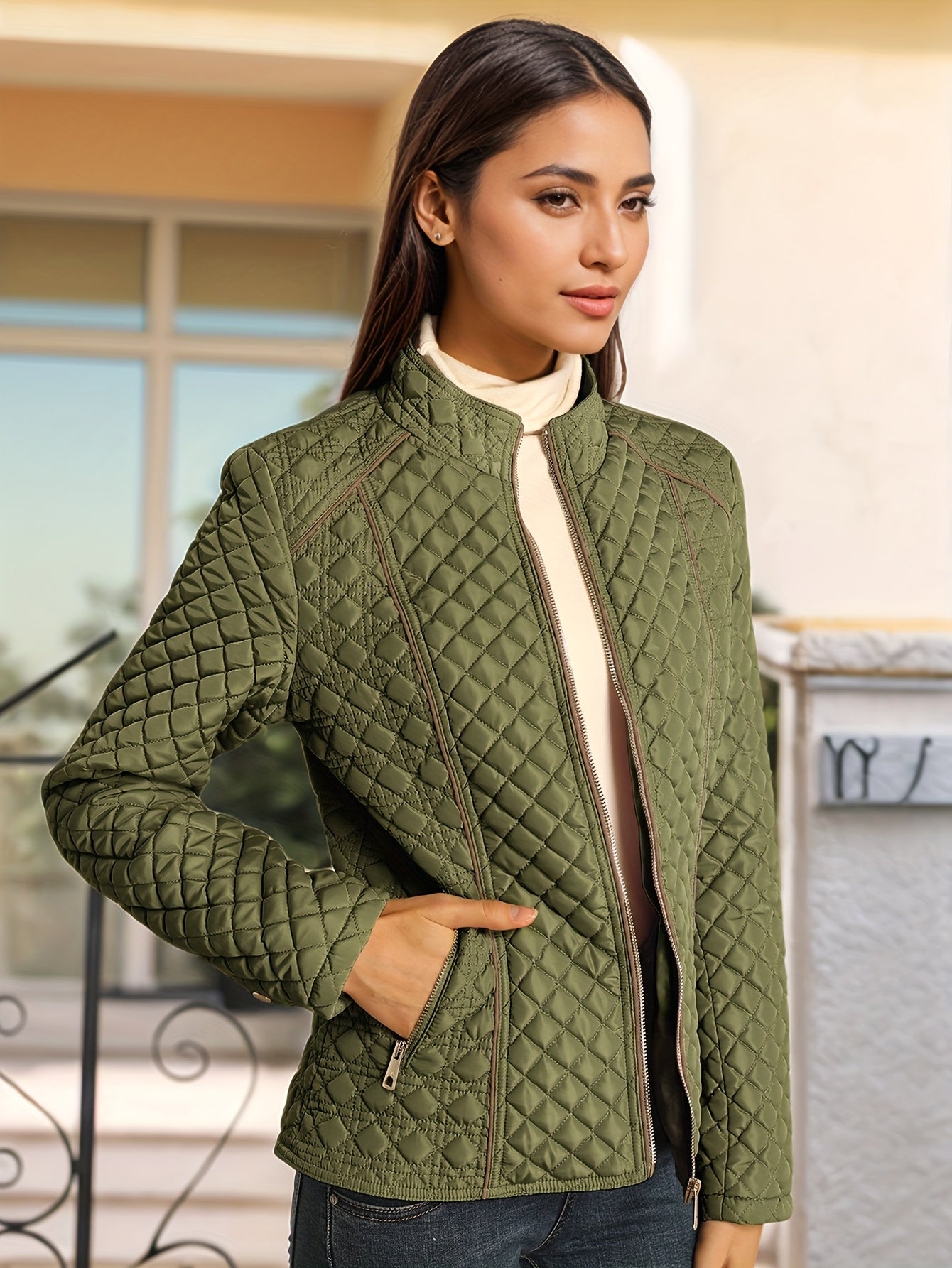 Womens Casual Warm Lightweight Jacket