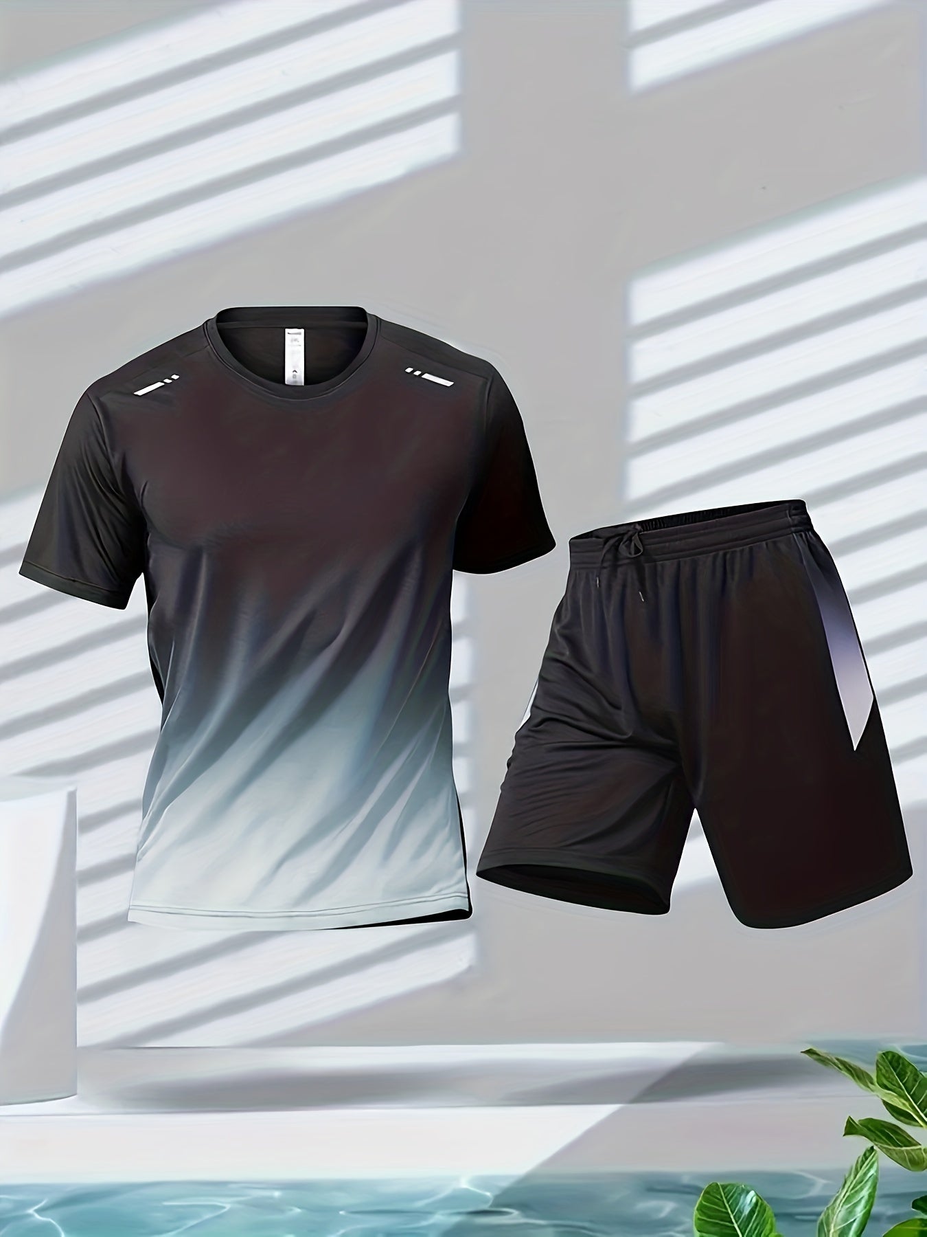 Mens Short Sleeve Training Running Quick Dry Set