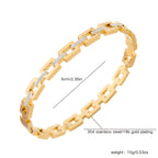 Womens 18K Gold Plated Elegant Rhinestone Studded Infinity Bangle Bracelet