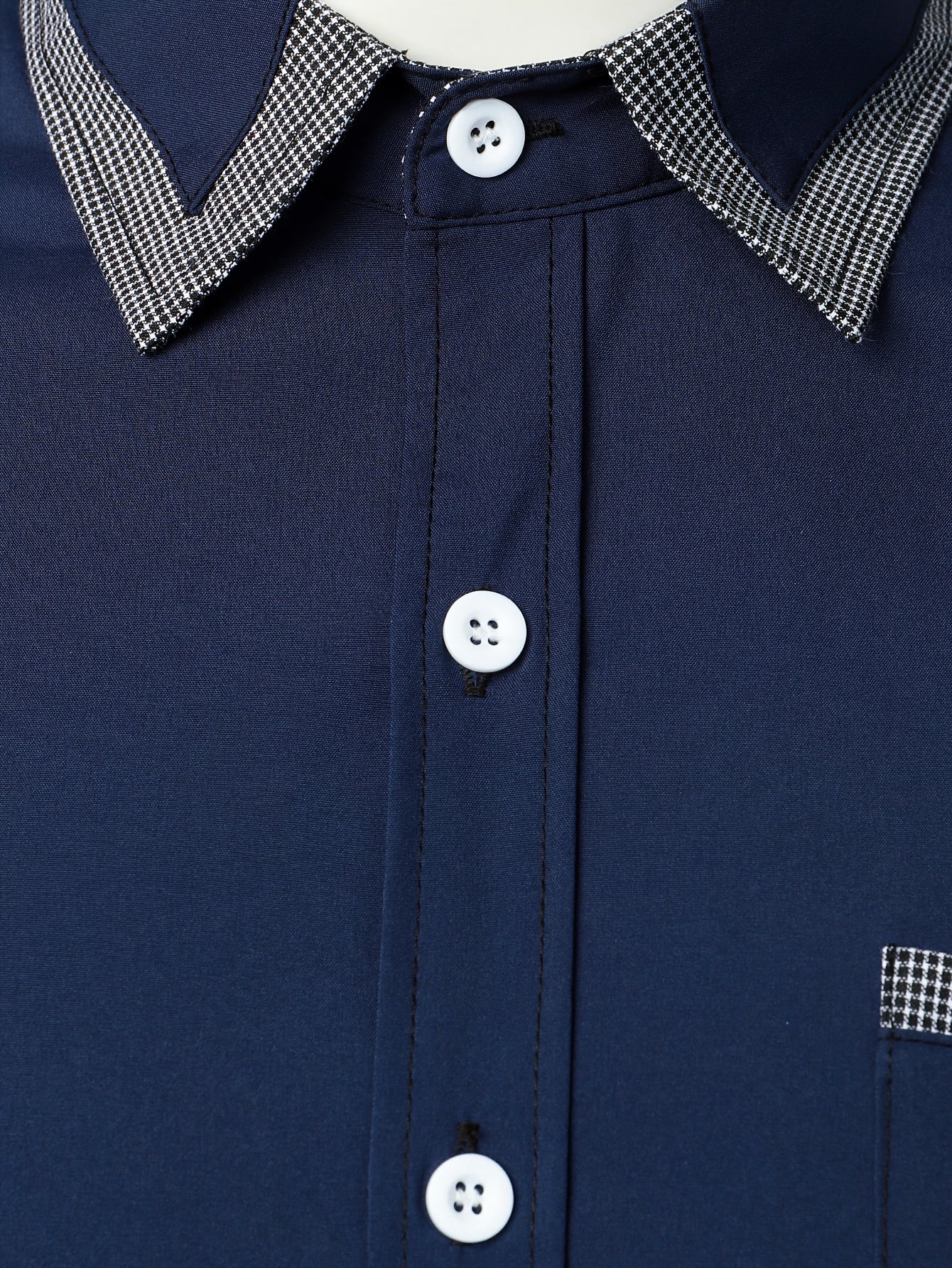 Mens Plaid Collar Classic Design Casual Short Sleeve Shirt