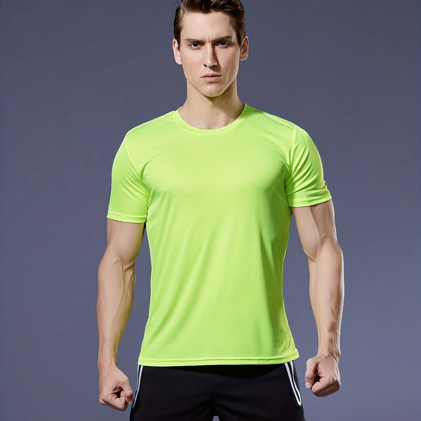 Mens Breathable Activewear Quick-Dry Ultra-Thin Lightweight Crew Neck Tshirt