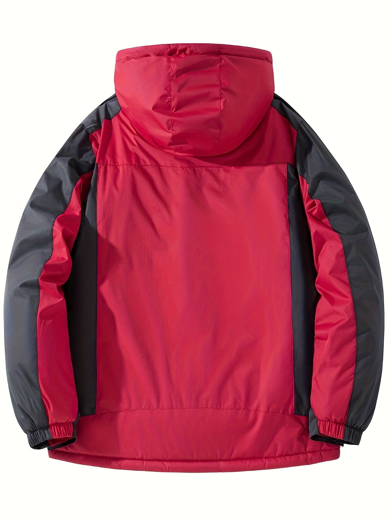 Mens Warm Fleece-Lined Windproof Hooded Front Zip Winter Jacket