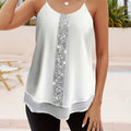 Womens Chic Didi Direction Sequin Splicing Cami Top