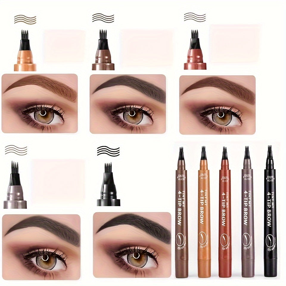 4-Tip Precise Fine Stroke Long Lasting Magic Eyebrow Pencil