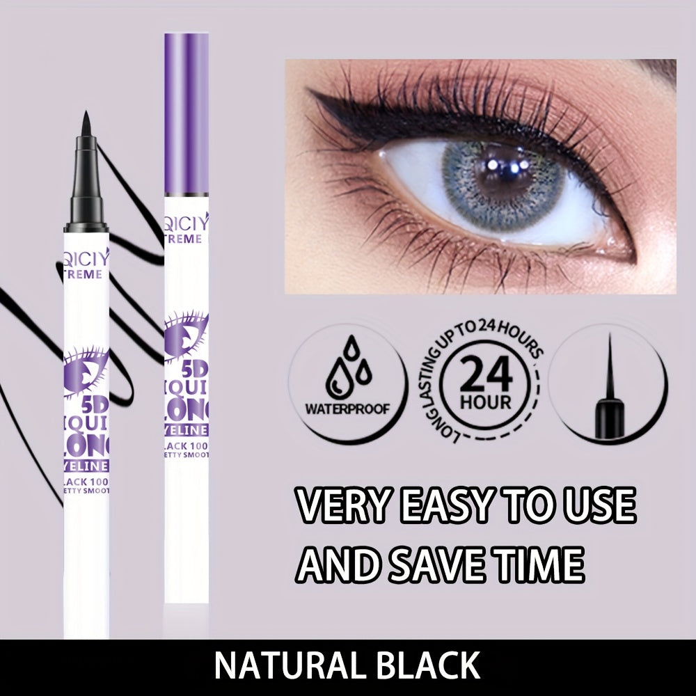 Quick Drying Waterproof Long Lasting 2-in-1 Mascara And Eyeliner Set, Extreme Lashes With Silicone Brush