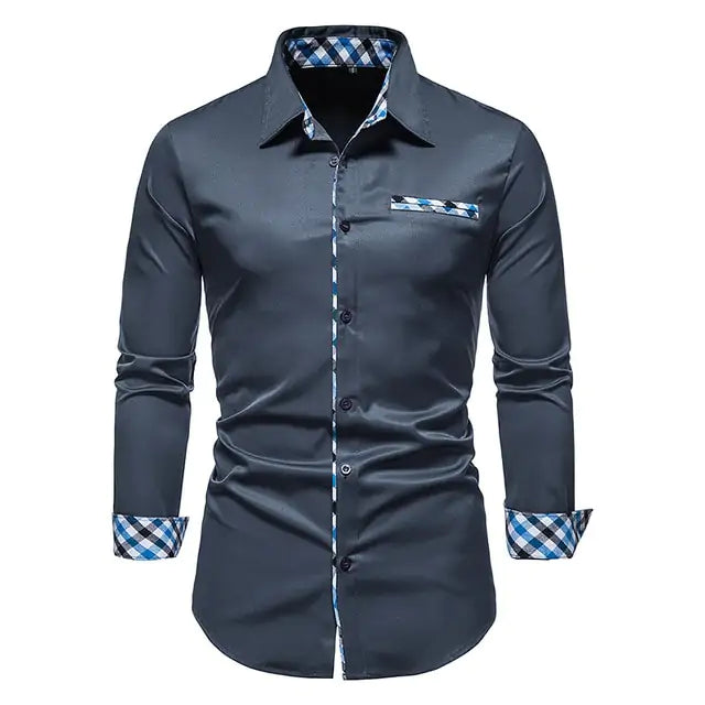 Mens Patchwork Formal Shirt