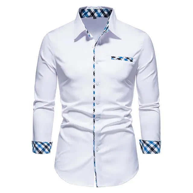 Mens Patchwork Formal Shirt