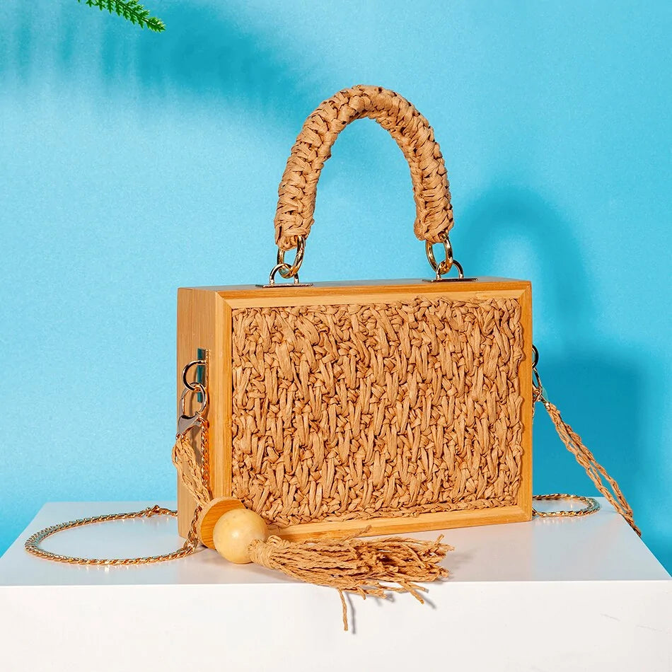 Womens Summer Retro Woven Straw Bags