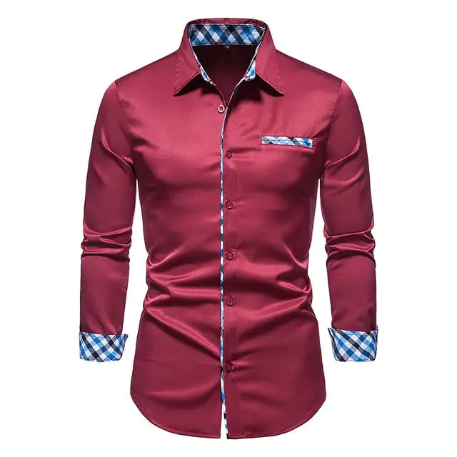 Mens Patchwork Formal Shirt