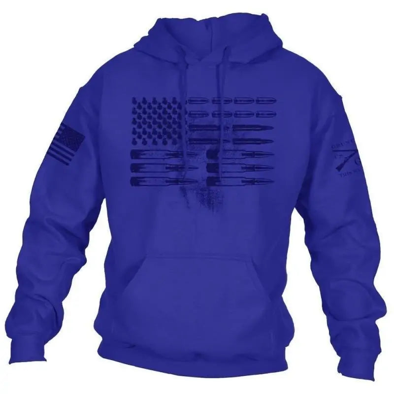 Mens Winter American Flag Hooded Sweatshirt