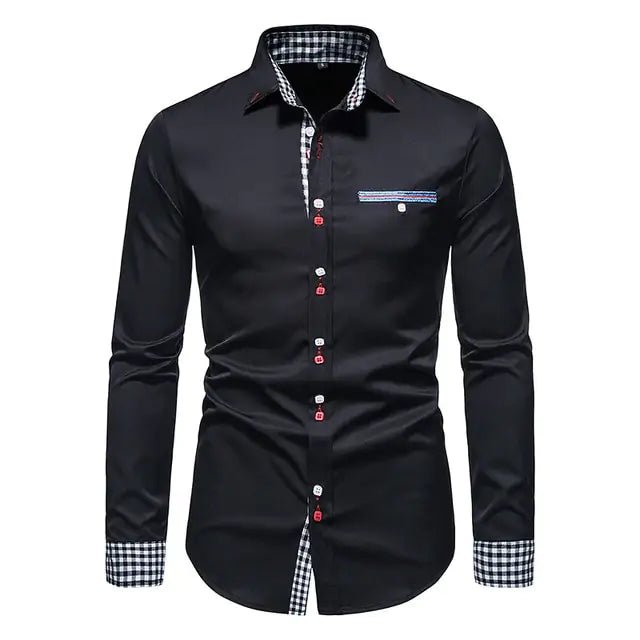 Mens Patchwork Formal Shirt