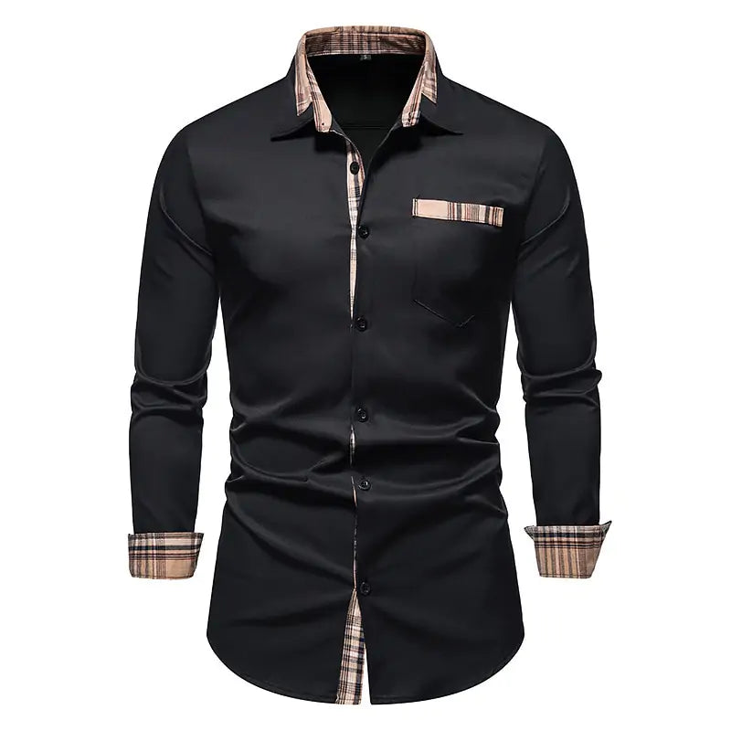 Mens Patchwork Formal Shirt